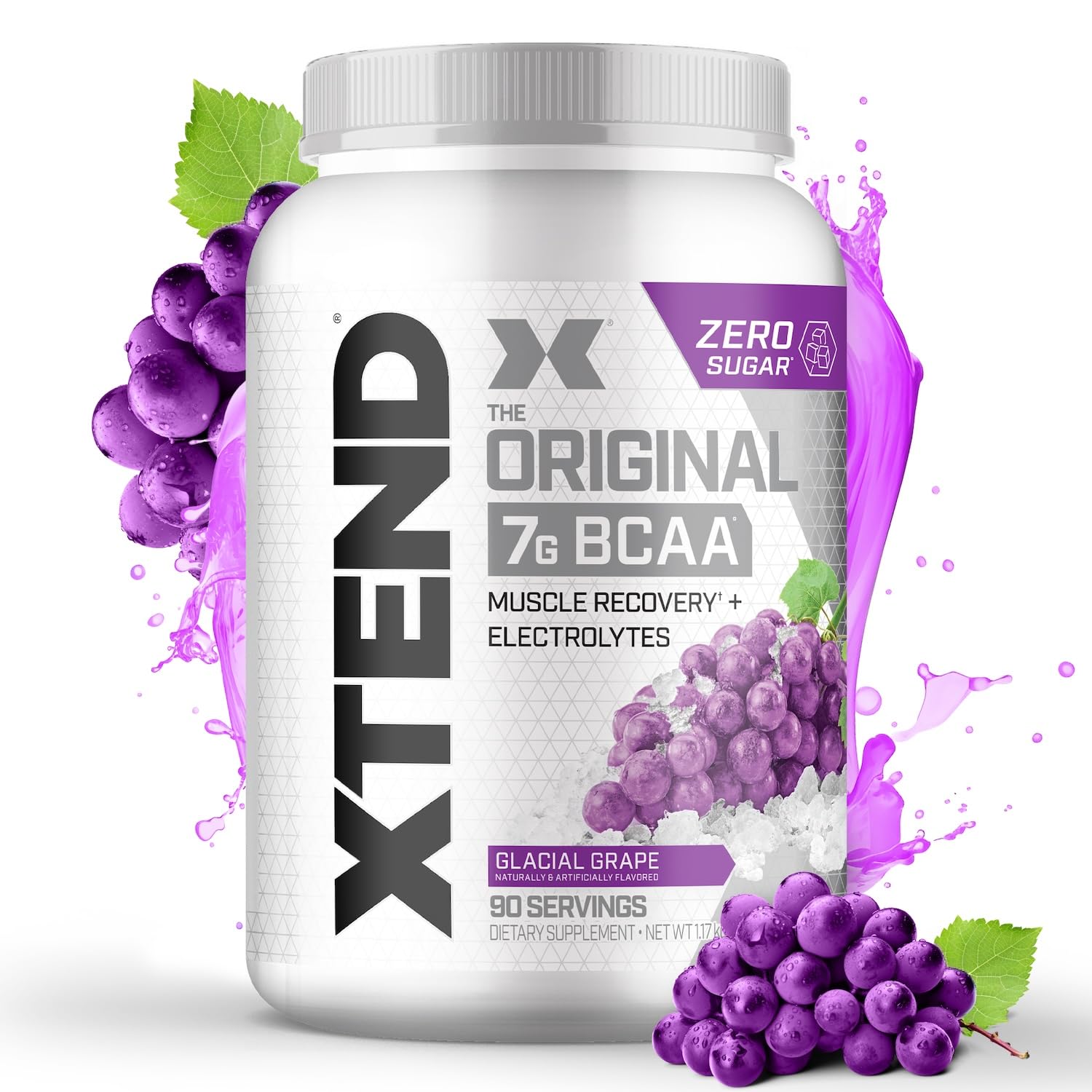 Buy now Xtend Original BCAA Powder 7g BCAA and 2.5g L-Glutamine, Sugar Free Post Workout Muscle Recovery Drink with Amino Acids for Men & Women, 30 Servings Glacial Grape 2.58 Pound (Pack of 1) at indiglob india
