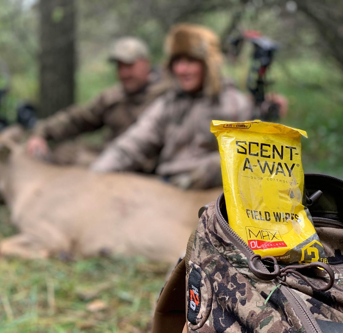 Hunters Specialties Scent-A-Way MAX Odorless Field Wipes - Scent Control Unscented Alcohol-Free Pre-Moistened Wipes for Hunters, Trappers, Anglers, and Campers, 24 Pack