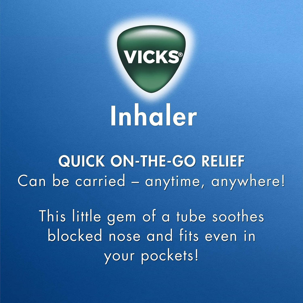 Buy now KRUM Vicks Inhaler, Portable Nasal Inhaler, Non-Medicated, Soothing Vapors to Breathe Easy, Menthol Scent, 2 Inhalers at indiglob india