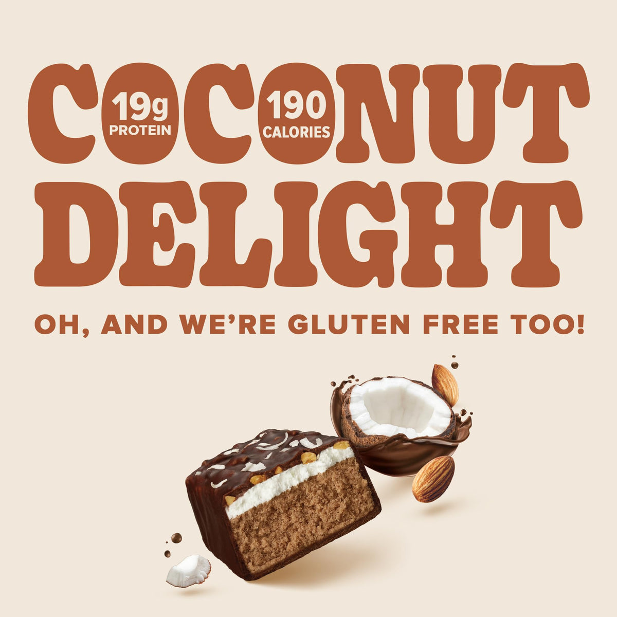 Pure Protein Coconut Joy Protein Bars, 20g Protein, Gluten Free, 4 Ct