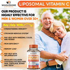 Wholesome Wellness Liposomal Vitamin C Capsules (200 Pills 1500mg Buffered) High Absorption, Immune System & Collagen Booster, High Dose Fat Soluble Immunity Support Ascorbic Acid, Natural Vegan