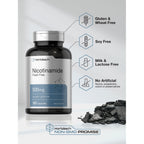 Horbäach Nicotinamide 500mg | 180 Capsules | Flush Free Dietary Supplement