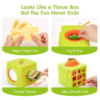hahaland Silicone Baby Tissue Box Toy - Montessori Baby Toys 6-12 Months