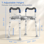 KingPavonini Raised Toilet Seat with Handles for Elderly, 500 lbs Capacity