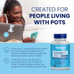 Vitassium Electrolytes Salt Pills for POTS Scientifically Formulated 100ct | Made for POTS & high sodium diets. Developed with patients, doctors and caregivers. 500mg sodium per 2-capsule serving.