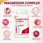 Magnesium Complex 20 in 1 for Women, Multi-Form Magnesium with D3, K2, Ashwagandha & Raspberry Ketones, Muscle, Bone, Energy & Relaxation Support, 120 Veggie Capsules