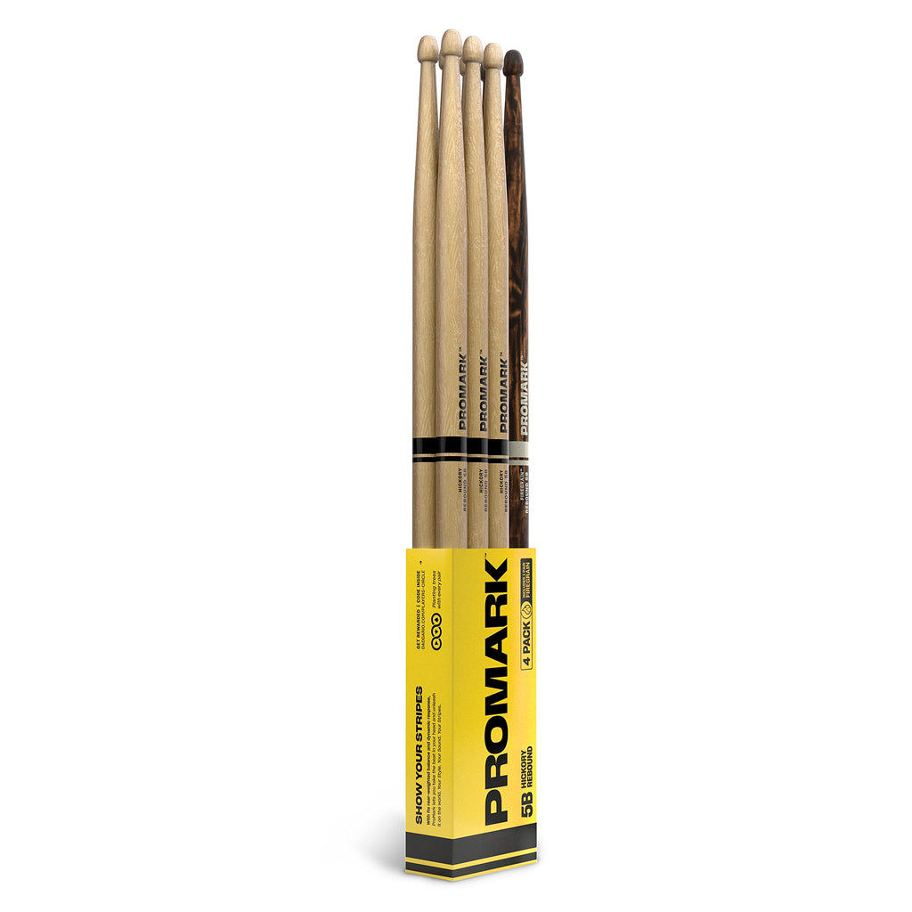 Buy now ProMark Rebound 5A Long Hickory Drumsticks, Acorn Wood Tip, 1 Pair at indiglob india