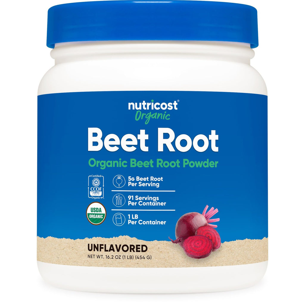 Nutricost Organic Beet Root Powder 1 LB - Vegan, Superfood, Certified USDA Organic (Pack of 2)