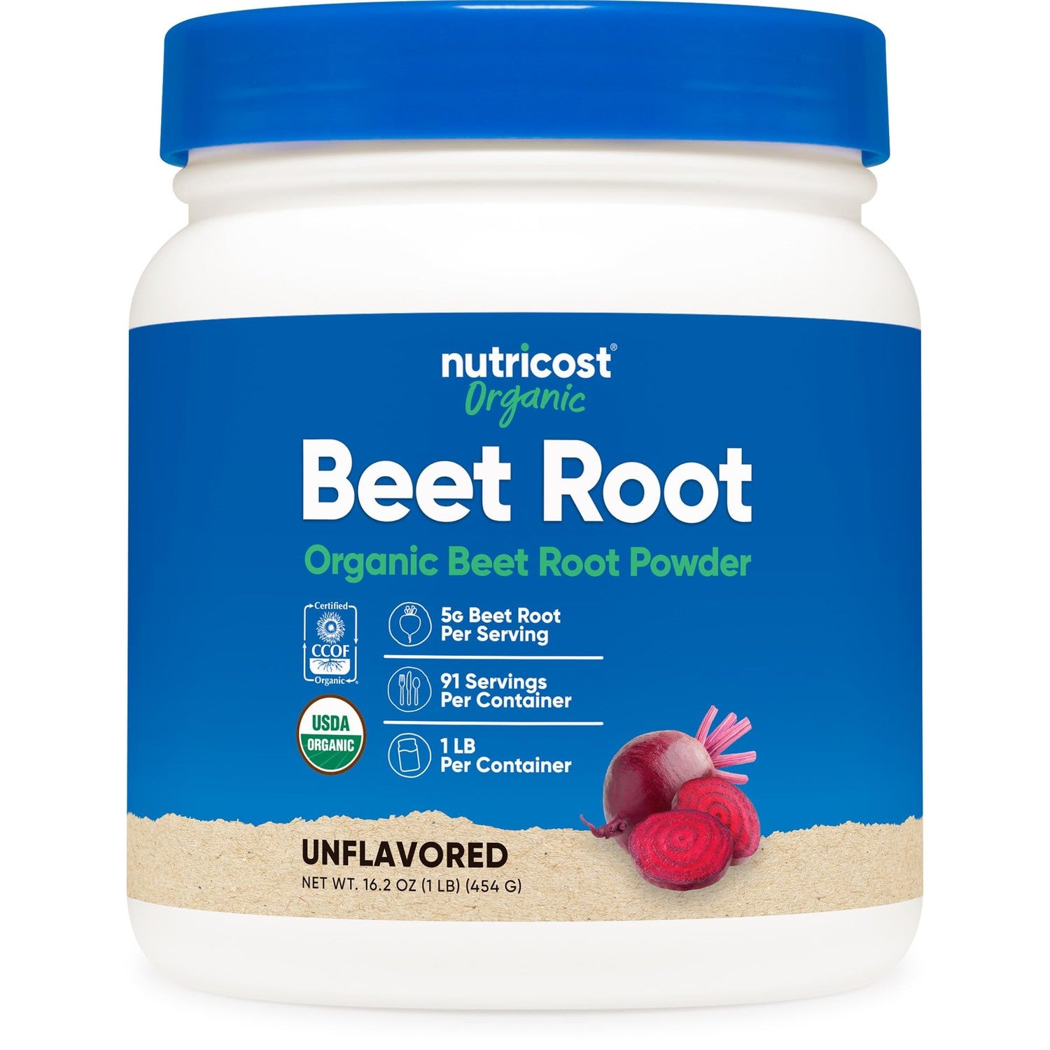 Nutricost Organic Beet Root Powder 1 LB - Vegan, Superfood, Certified USDA Organic (Pack of 2)