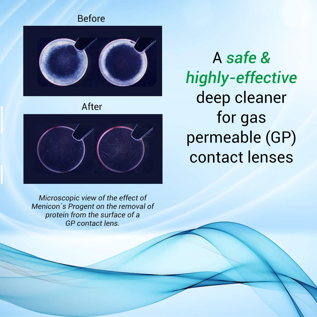 Menicon Progent Biweekly Contact Lens Cleaner, Removes Protein 7 Treatments