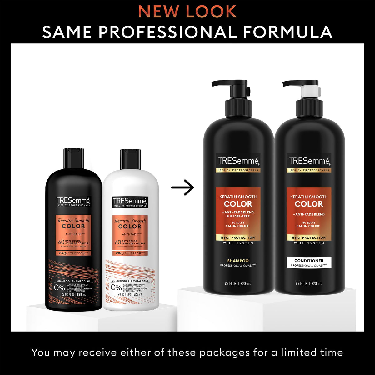TRESemmé Shampoo and Conditioner Set, Keratin Smooth Color, 28 Oz Ea