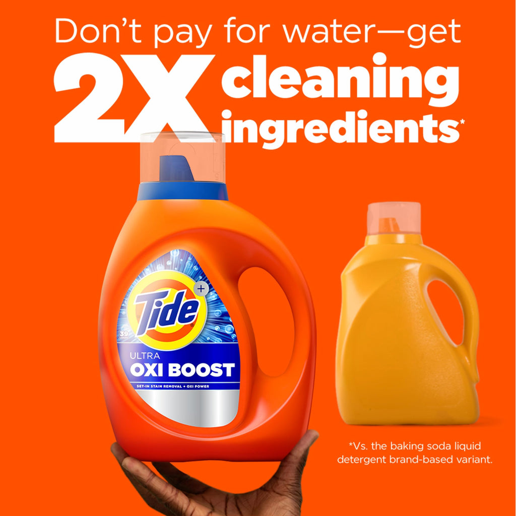 Buy now Tide Ultra Oxi Boost Liquid Laundry Detergent, 92 fl oz, 65 Loads, Advanced Stain Remover, Laundry Detergent Liquid with Extra Oxi Power at indiglob india