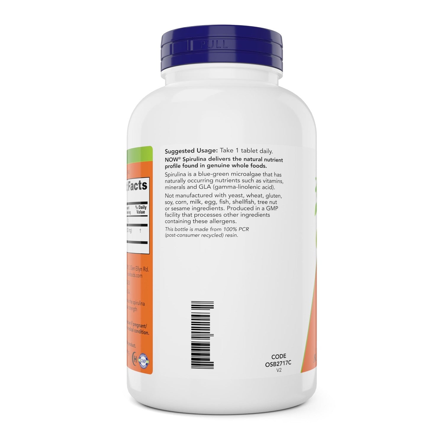 NOW Foods Organic Spirulina 1000mg Tablets - 300 Count - Non-GMO, Super Green Whole Food Supplement - Double Strength