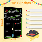 VUSIGN First Day of School Sign, Double-Sided Chalkboard with 5 Markers