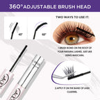 Lash Cluster Glue, Waterproof Bond and Seal Lash Glue, Black - 10ml | Strong Hold 3-7days, Latex-free & Formaldehyde-free, Waterproof, For Cluster/ Individual/ Strip Lashes, Easy to Use