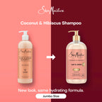 Shea Moisture Coconut & Hibiscus Shampoo for Curly Hair Hydrating 24oz | For curly hair - instantly hydrates, defines, and boosts shine with Coconut Oil, Neem Oil, and Silk Protein.