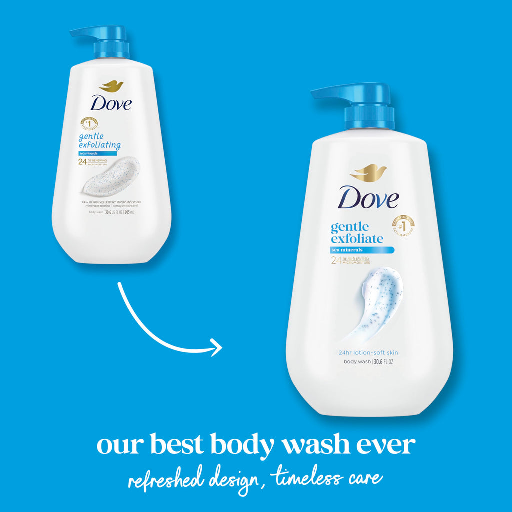 Dove Body Wash Body Wash Gentle Exfoliate Sea Minerals 30.6 oz Sulfate Free | Dove Gentle Exfoliating Body Wash buffs away dull skin w. exfoliating beads & MicroMoisture technology for smooth, soft skin.