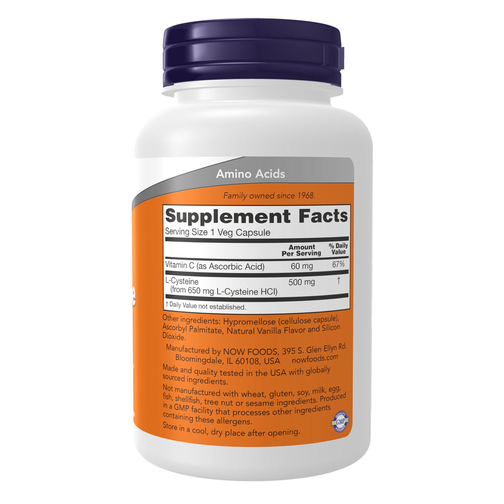 Buy now Now Supplements L-Cysteine 500 mg, 90 Veg Capsules - Healthy Skin, Hair, and Nails* with Vitamin C at indiglob india