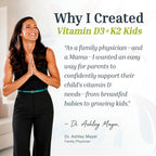 Dr. Green Mom Liquid Vitamin D 3 K2 Drops — Babies & Kids — Organic, 400 IU