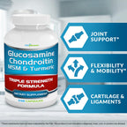 VitaBreeze Glucosamine Chondroitin MSM & Turmeric Supplement, 248 Capsules | Triple Strength Joint Support Supplement, Suitable for Men and Women