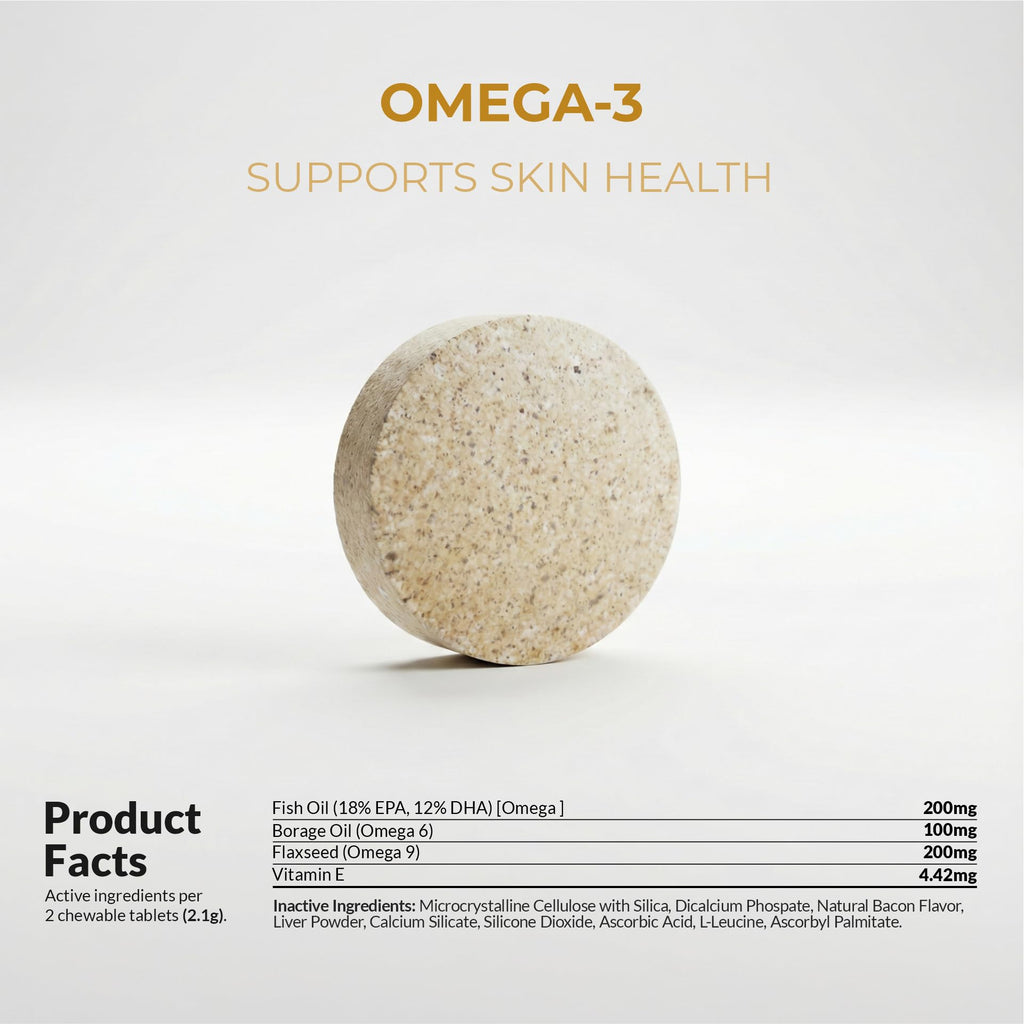 Dog Omega 3 Fish Oil Skin and Coat Supplement for Dry Skin & Allergy Relief