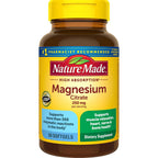 Nature Made Magnesium Citrate 250 mg Dietary Supplement (Netcount 180 Soft Gels), 180Count