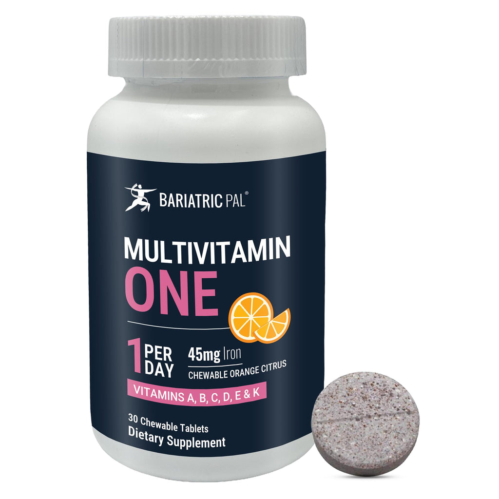 BariatricPal Multivitamin ONE 1 per Day! Bariatric Multivitamin Chewable with 45mg Iron - Mixed Berry (30 Count)