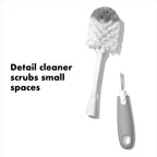 OXO Tot Baby Bottle Brush with Nipple Cleaner and Stand, Gray 2-Pack