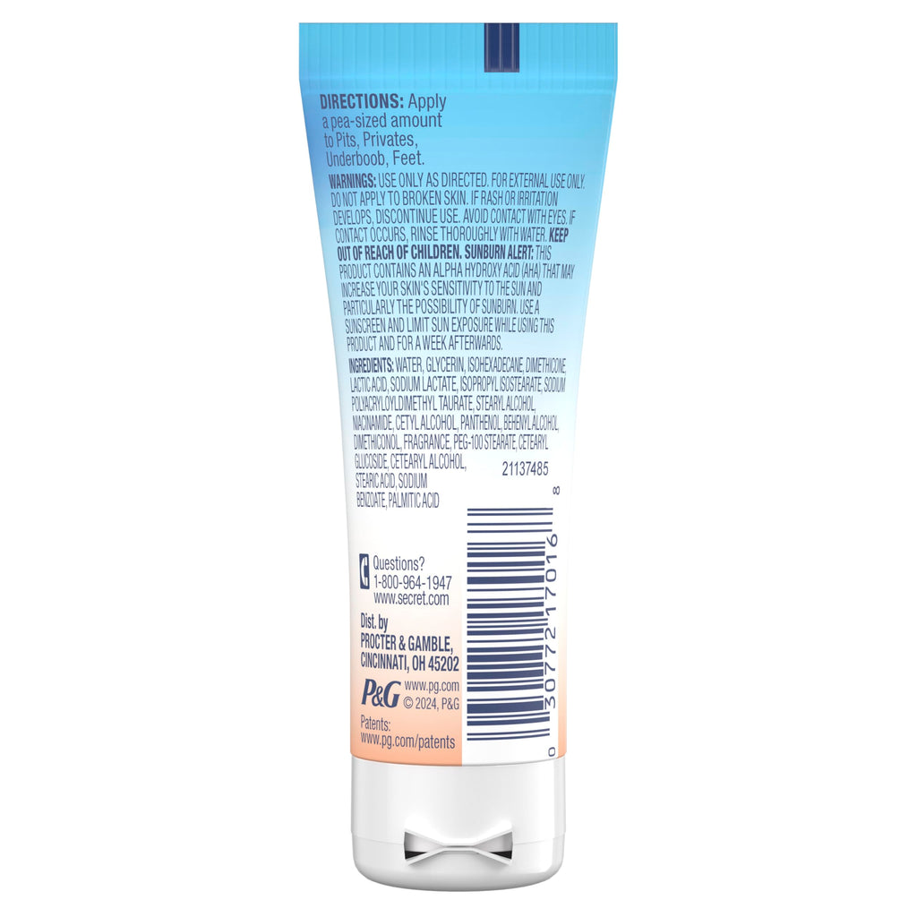 Secret Whole Body Deodorant Cream for Women, Travel Size, Peach & Vanilla Blossom Scent, Aluminum Free Deodorant, 72 HR Odor Protection, 0.8 oz (Pack of 2)