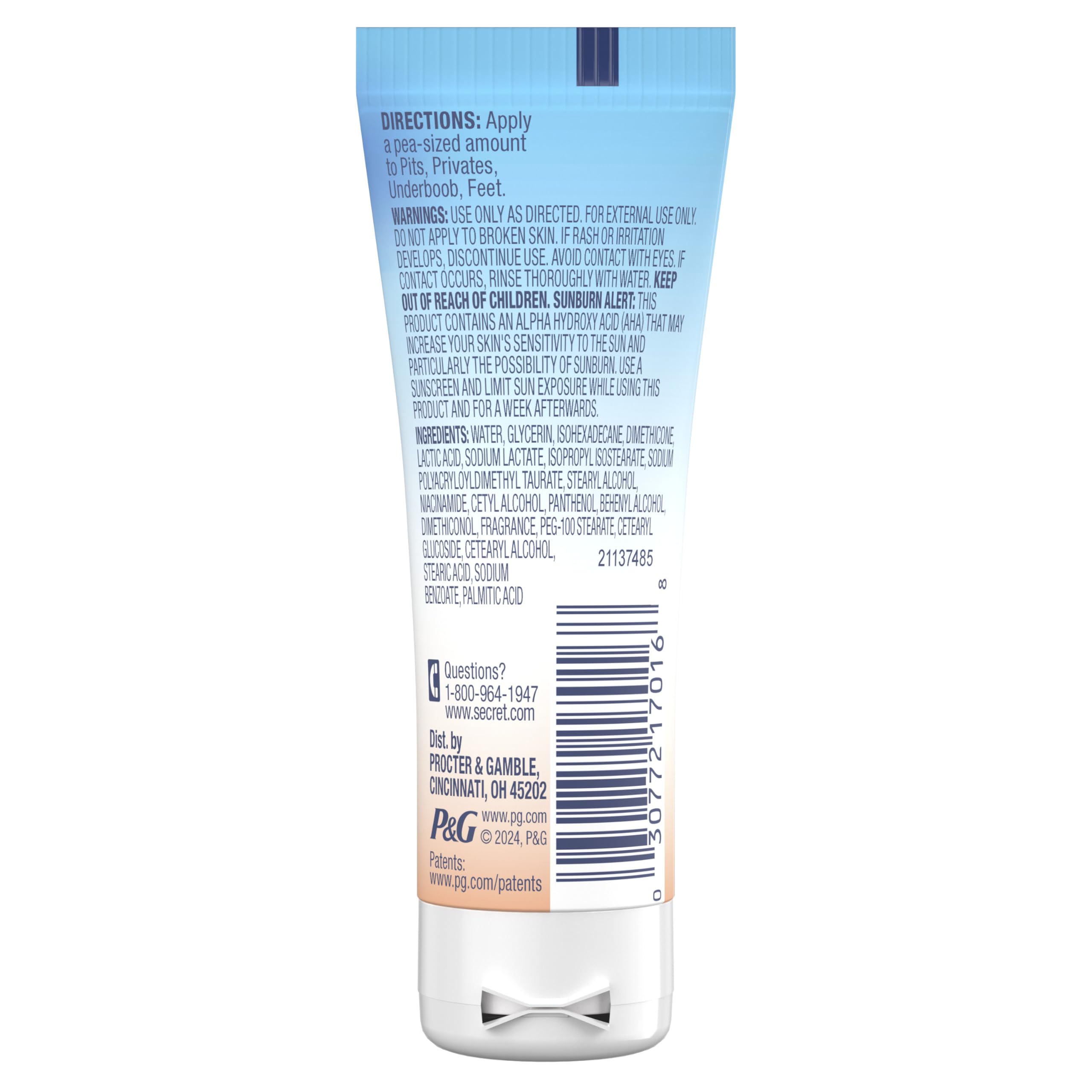 Secret Whole Body Deodorant Cream for Women, Travel Size, Peach & Vanilla Blossom Scent, Aluminum Free Deodorant, 72 HR Odor Protection, 0.8 oz (Pack of 2)