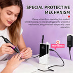 JODSONE Professional Nail Drill 45000 RPM Rechargeable Nail File for Nail Gel Removal Low Noise Portable for Home and Salon