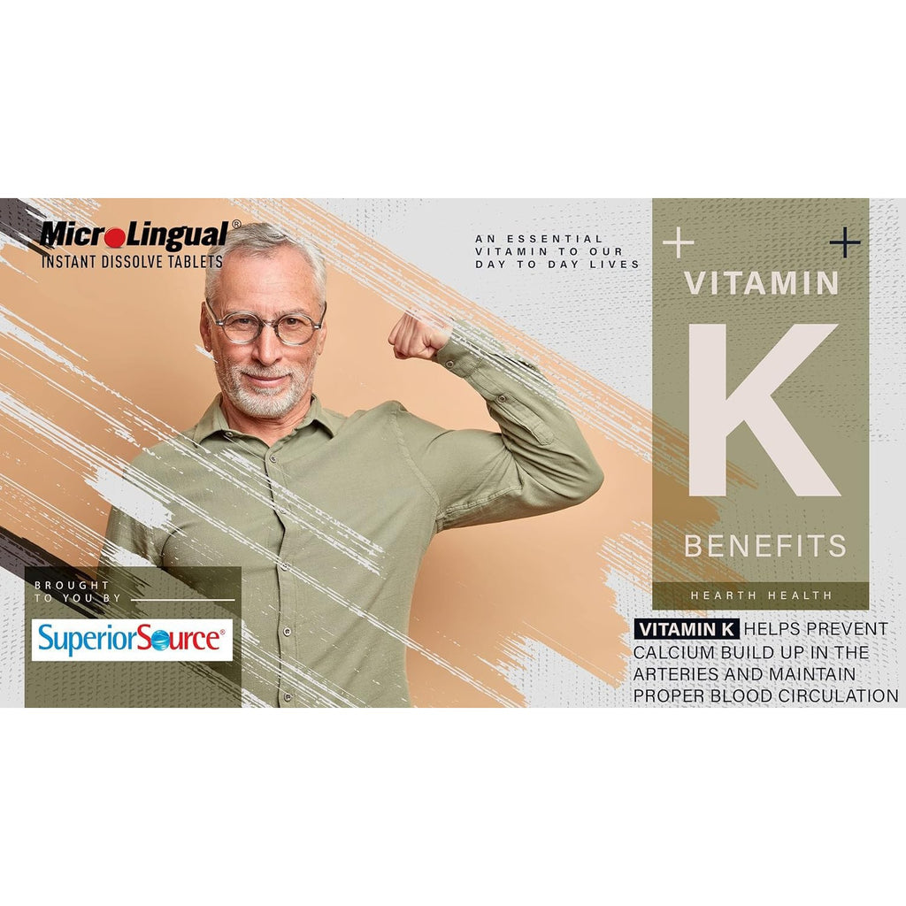 Superior Source K-2 (MK-7) 100 mcg with D3 5,000 IU, 60 Sublingual Tablets