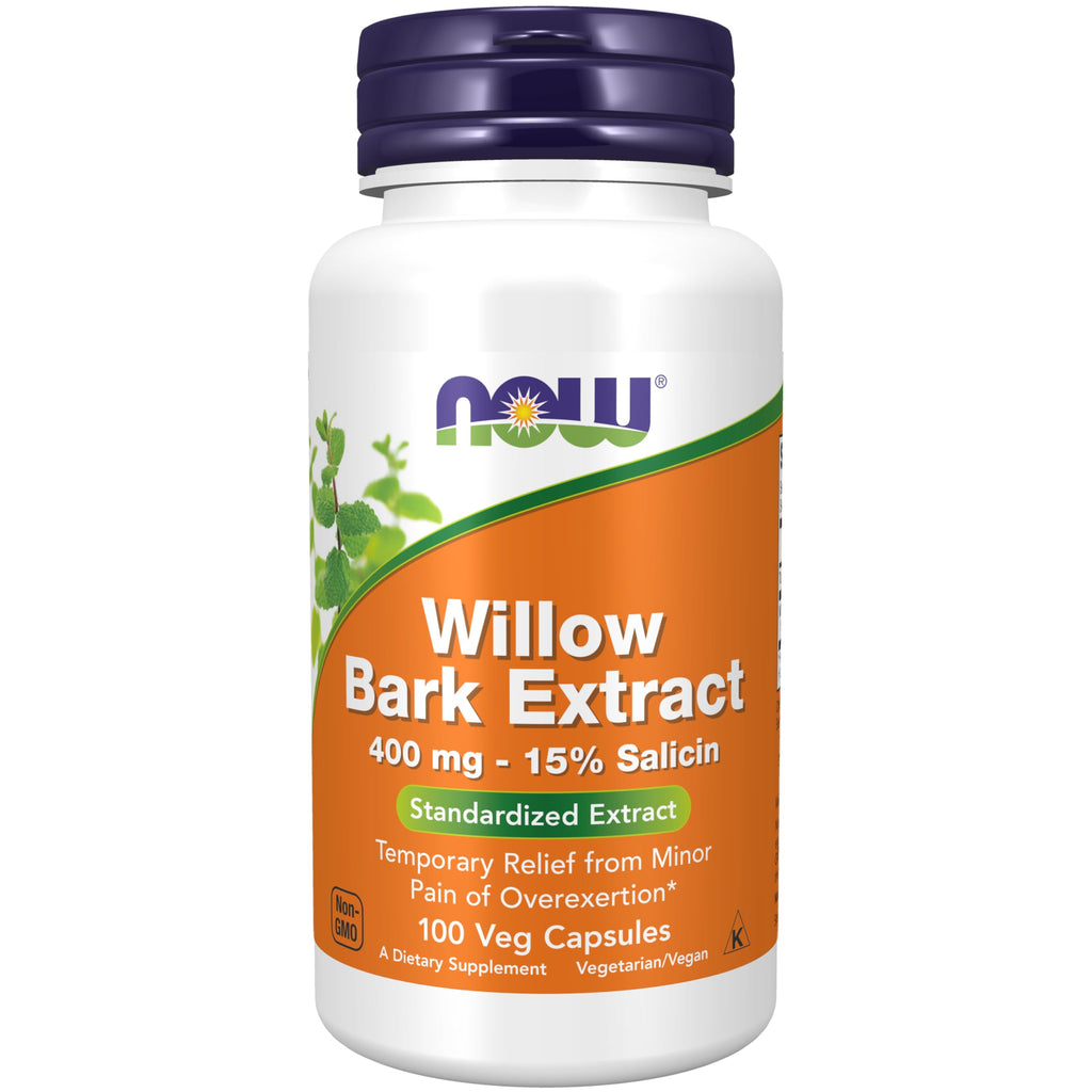 Buy now NOW Foods Supplements, White Willow Bark 400 mg with 15% Salicin, Standardized Extract, 100 Veg Capsules at indiglob india
