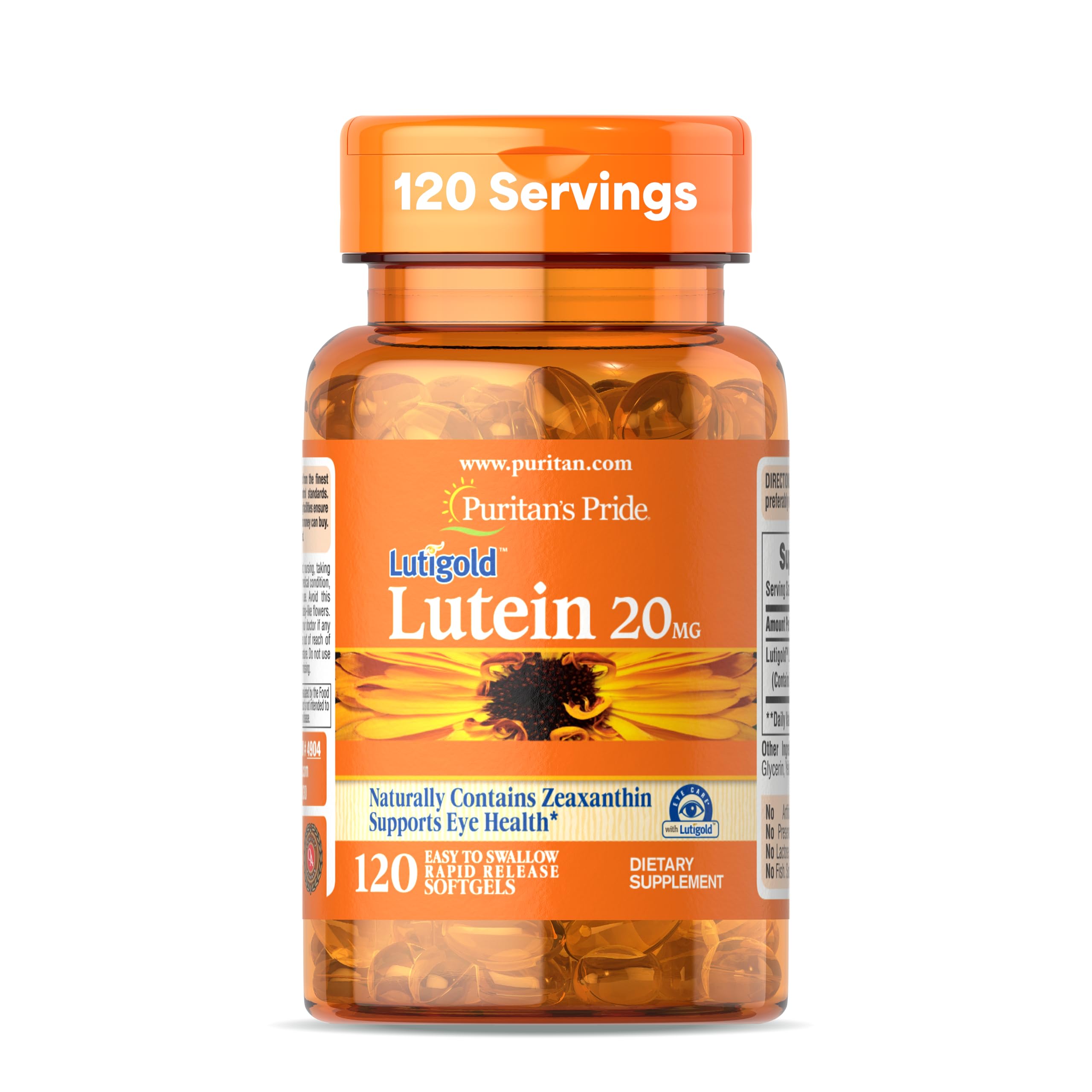 Puritan's Pride Premium Lutigold™ Lutein Carotenoid 20mg with Zeaxanthin
