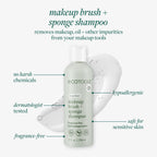 EcoTools Makeup Brush Cleanser + Sponge Shampoo, Fragrance-Free, 8 Fl Oz | Cleaner brushes and sponges, makeup brush soap for daily washing, beauty blender cleaner, plant based, sulfate free