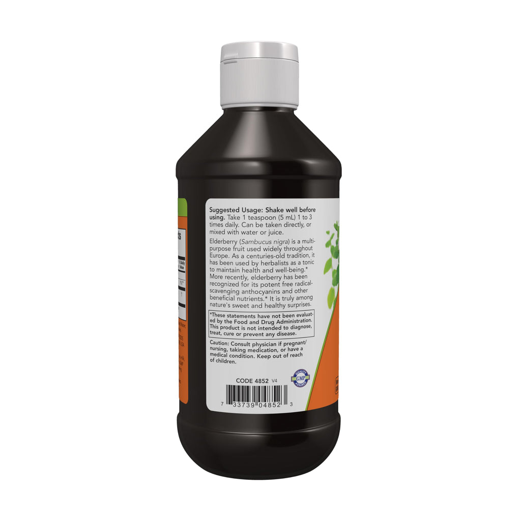 Buy now NOW Foods Supplements, Elderberry Liquid 500 mg, 10:1 Concentrate, Free Radical Scavenger*, 8-Ounce at indiglob india