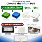 FlexiClamp Sweep & Mop Kit - Durable Cleaning Tool for Hardwood, Tile, Marble & Laminate Floors, Home, Kitchen Cleaning Essentials. (Include 10 Dry Cloths)
