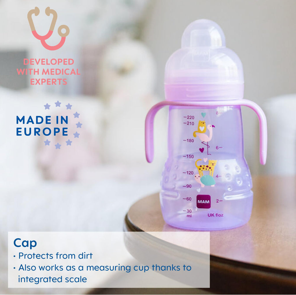 Buy now MAM Trainer Sippy Cup for Toddlers 1-3, 8 oz. Transition Drinking Cup with Extra-Soft Spout, Spill-Free Nipple, and Non-Slip Handles, for Boys 4+ Months, 1 Count at indiglob india