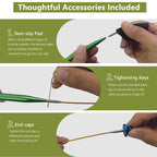 4-inch Knitting Needles Set, 13 Pairs Interchangeable Circular Knitting Needles Set Aluminum 3-10mm with 5 Cables, Knitting Accessories and Case, Green
