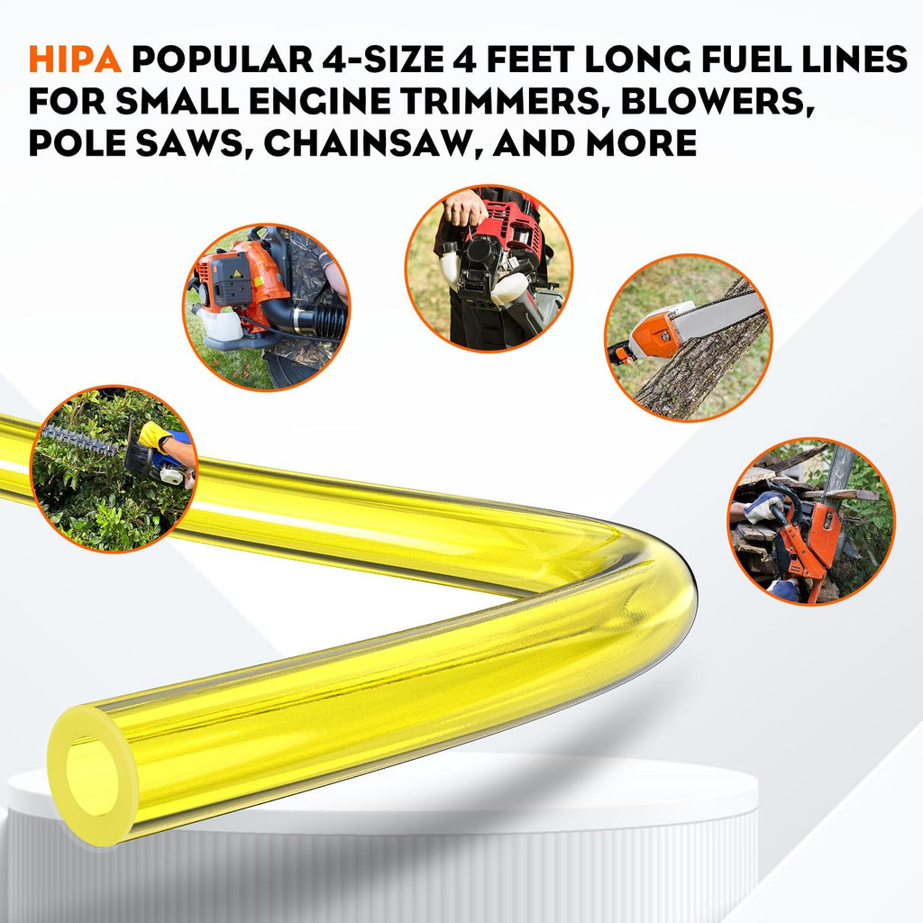 Hipa Gas Fuel Line Hose Tubing for Small Engine Weedeater 4 Size 4 ft. Each