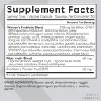 Sports Research® Women's Probiotics 65 Billion CFU w/Prebiotics, 30 Count | Gut Health & Digestive Support, Probiotics for Women w/ Cranberry, Vegan Certified, Non-GMO, Gluten-Free, 30 Servings