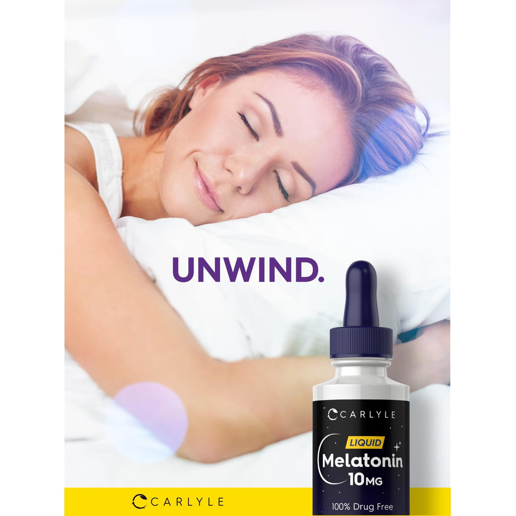 Carlyle Melatonin 10mg | 2 fl oz Liquid Drops | Berry Flavor | for Adults | Non-GMO, Vegetarian Supplement