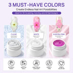 Explore MIZHSE 3D Sculpting Gel in Clear, White, and Aurora Pink. Safe, non-toxic, and salon-quality. Verified by CuratCart.