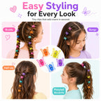 80Pcs Mini Butterfly Hair Clips for Women, 10 Glitter Colors, 0.6inch/1.5cm Tiny Claw Clips, 90s Y2K Hair Accessories, Small Butterfly Hair Clips with Storage Box