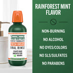 TheraBreath Fresh Breath Mouthwash, Rainforest Mint, 33.8 oz