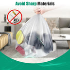 Clear Trash Bags - 100 Clear 2.6 Gallon Small Garbage Bags, Strong, Leakage-Free, Unscented Thick for Bathroom, Office, Kitchen Small Trash Can