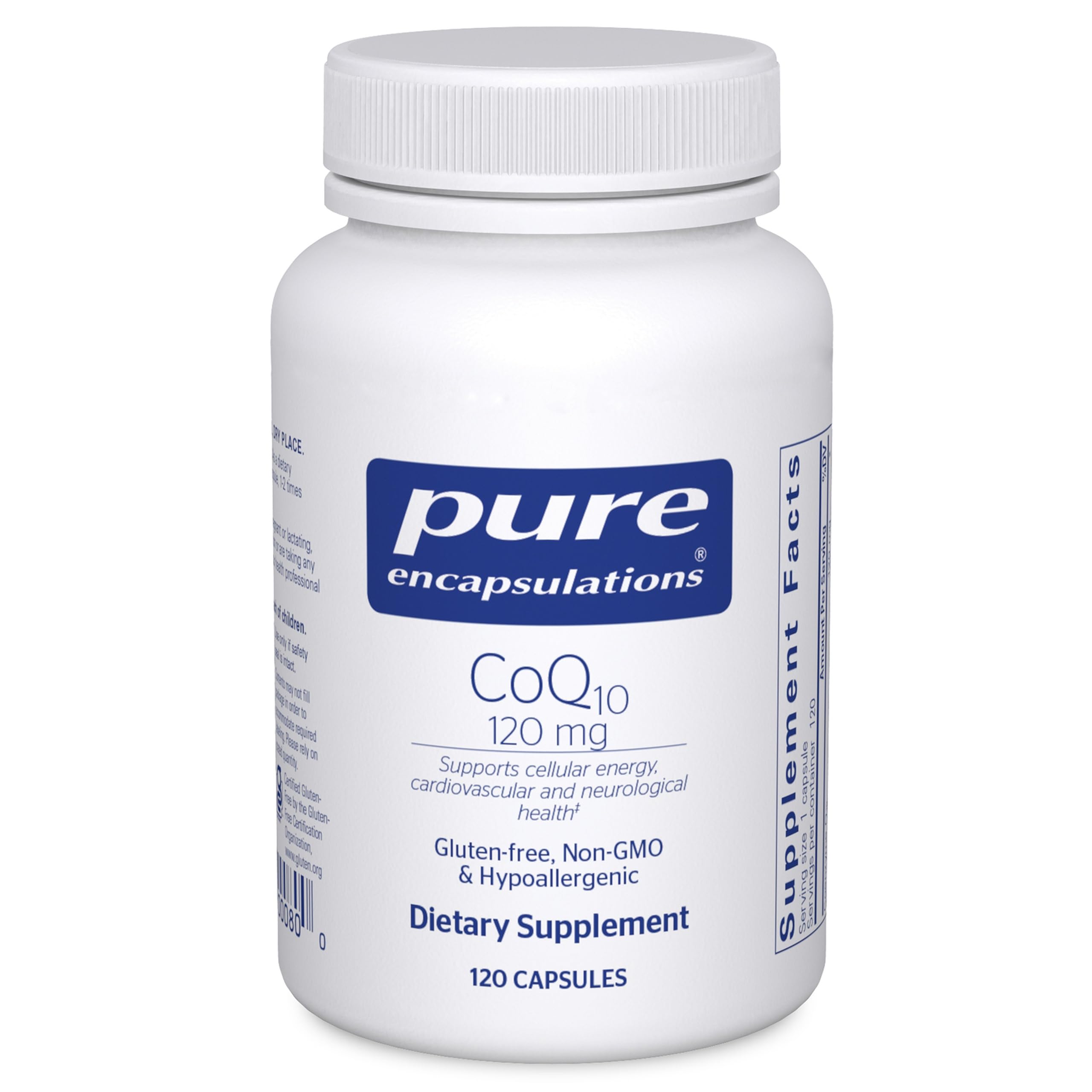 Pure Encapsulations CoQ10 120 mg, 30 Capsules | Coenzyme Q10 Supplement for Heart Health, Energy, Antioxidants, and Cardiovascular Health*