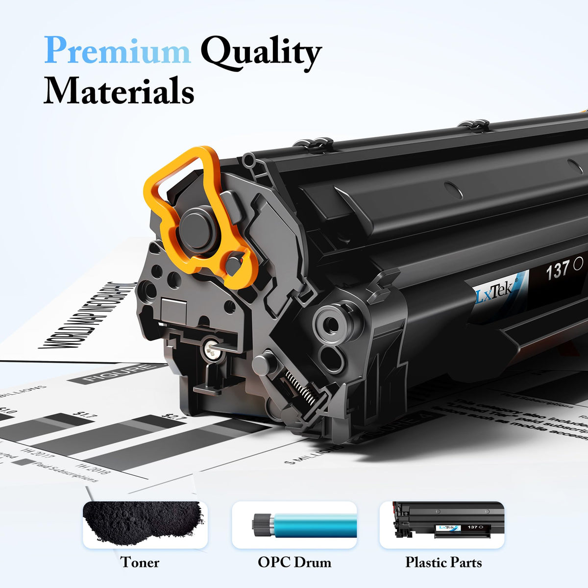 LxTek 137 Black Toner Cartridge Replacement for 137 CRG137 2 Pack 137 Black