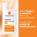 Anthelios Light Fluid Facial Sunscreen SPF 60, Lightweight Sunscreen for Face, Fluid Texture, Broad Spectrum SPF