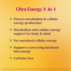 Natrol Ultra Energy 4-in-1, B12, B Complex, Vitamin D, CoQ10, 60 Gummies